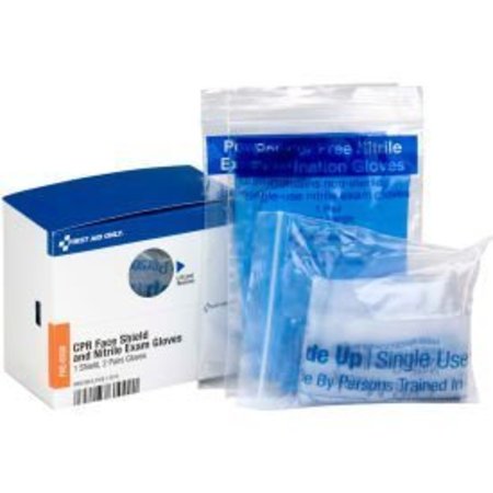 ACME UNITED First Aid Only FAE-6100 SmartCompliance Refill CPR Shield & Nitrile Gloves, 1 Shield, 2 Pair Gloves FAE-6100
